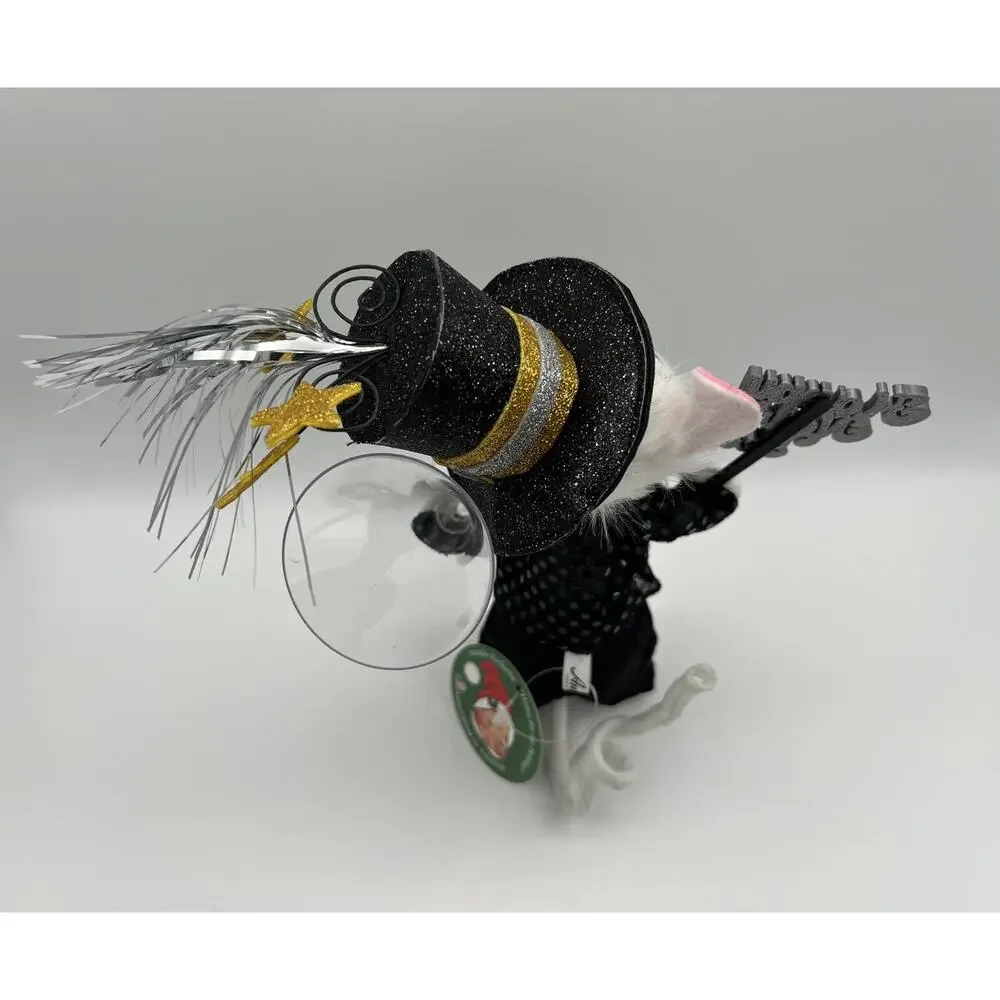 Annalee Happy New Years Toasting Mouse in Black Tuxedo 8” Limited Edition #7/250